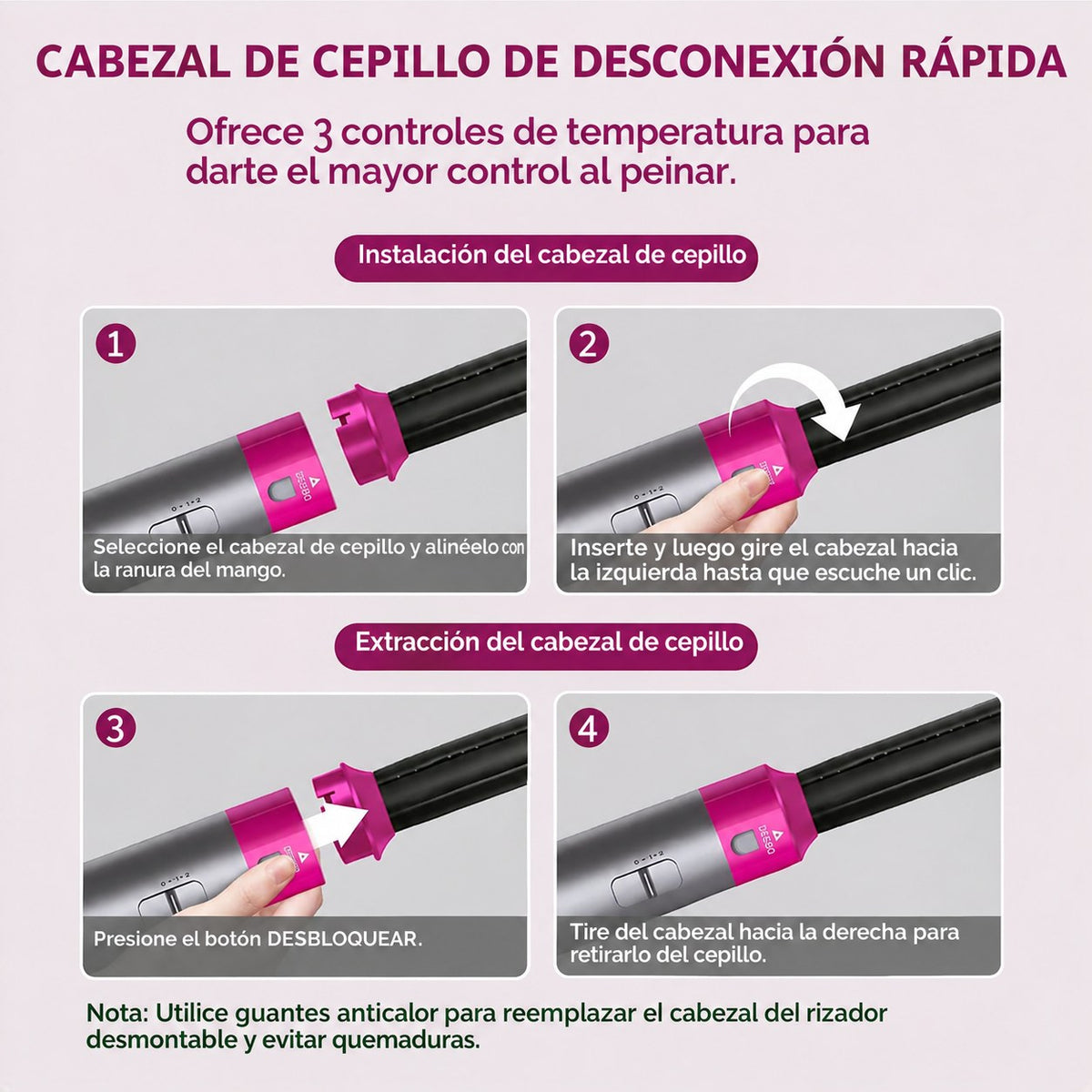 Secador de Pelo Profesional Smallwell con Cepillo