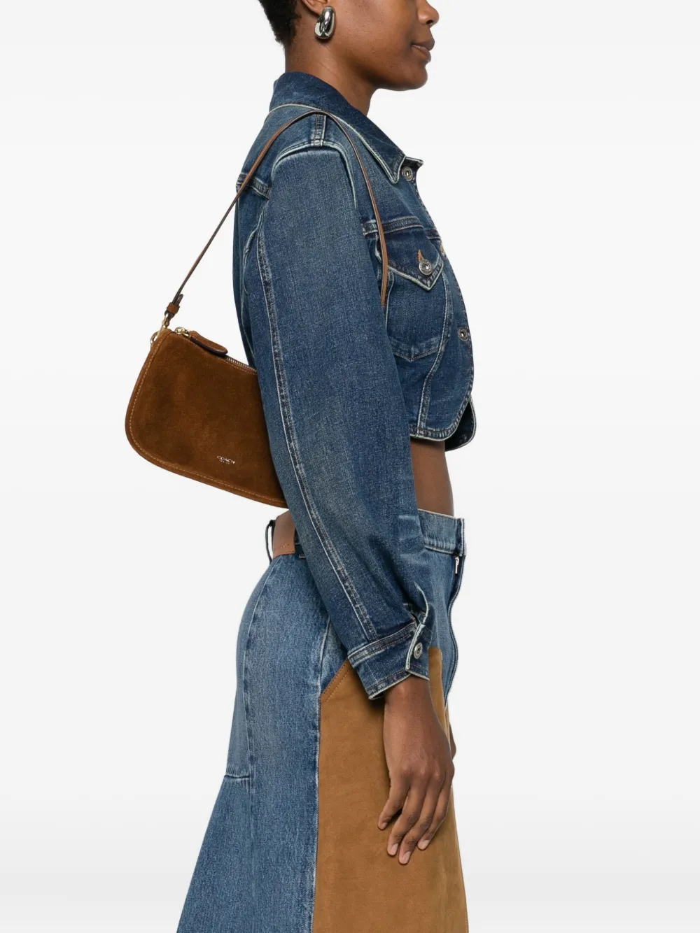 Coach chain-strap suede satchel bag - Image 5