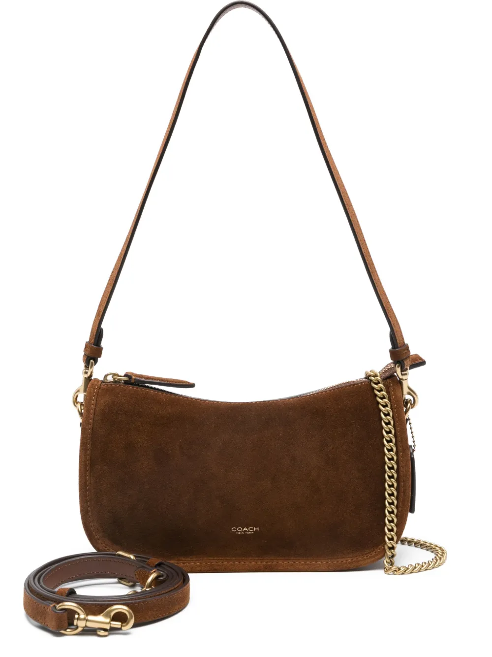 Coach chain-strap suede satchel bag - Image 6